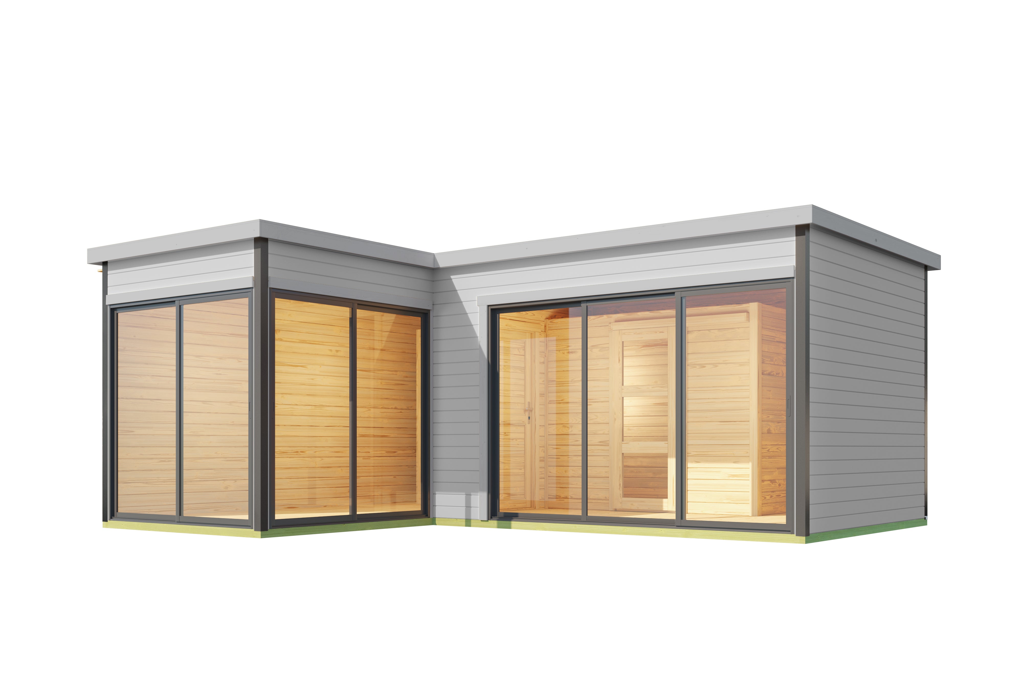 Lasita Maja | Domeo 11 (16'5" x 19'6" | 224 sq.ft.) Modern Cabin With Two Separate Rooms And Large Glass Fronts