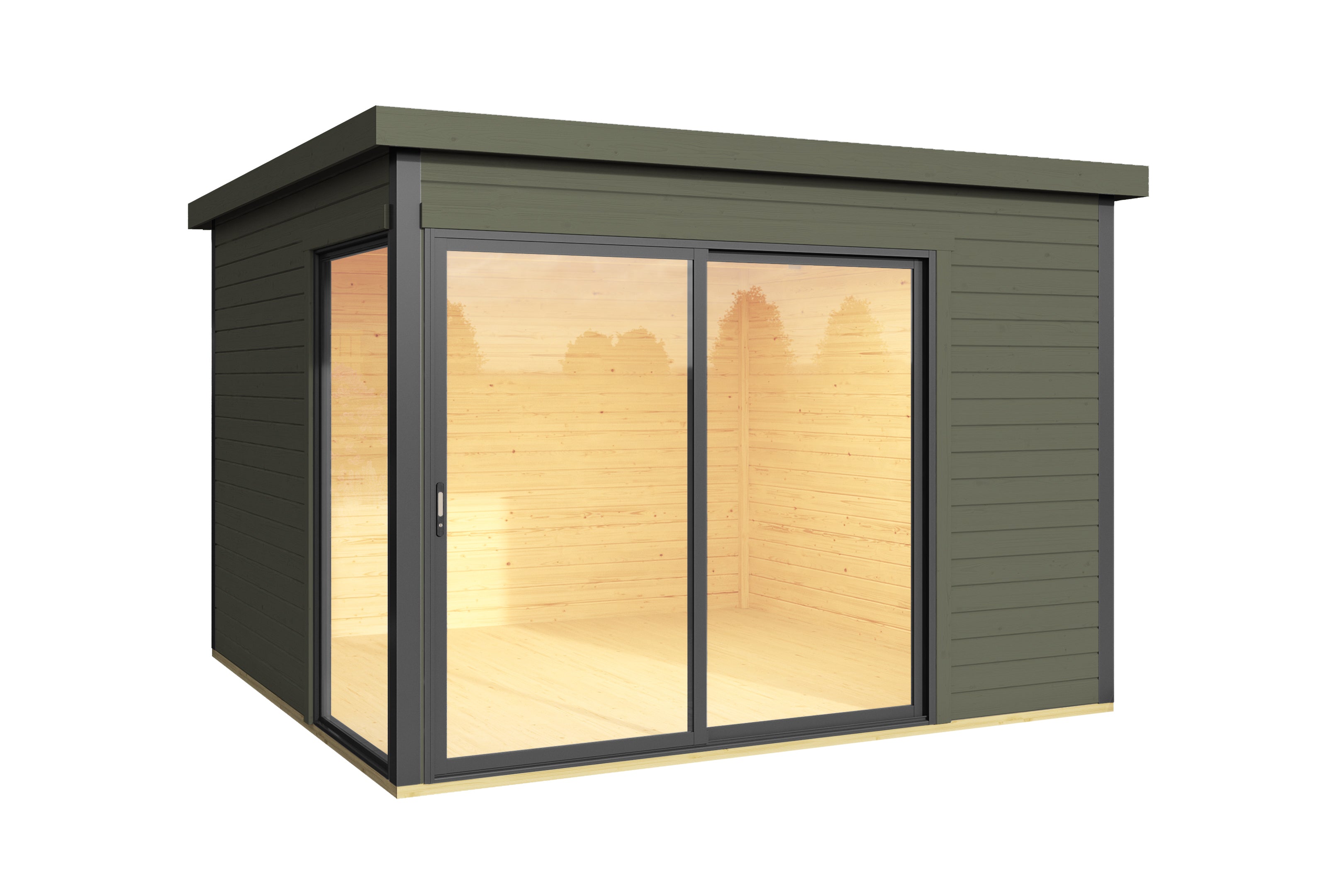 Lasita Maja | Domeo 1 (9'10" x 9'10" | 91 sq.ft.) Modern Cabin With Glass Panels