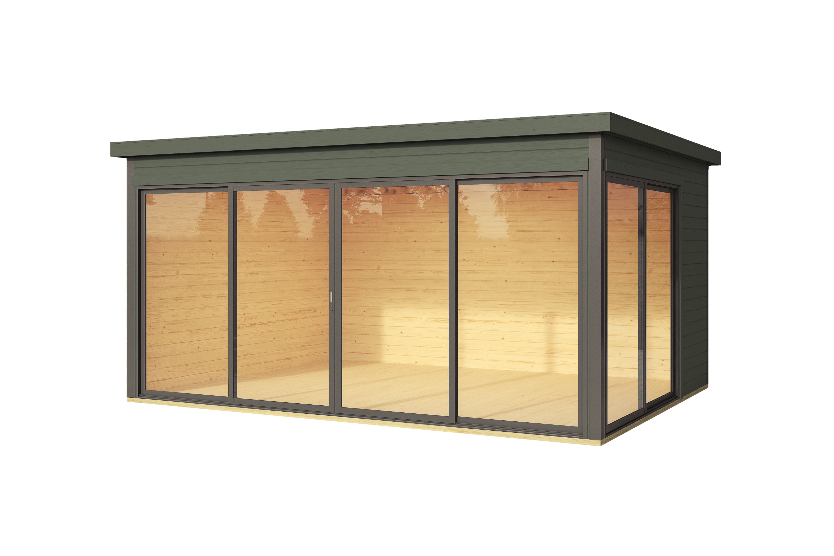 Lasita Maja | Domeo 4 (13'9" x 10'7" | 138 sq.ft.) Modern Cabin With Large Window Facade