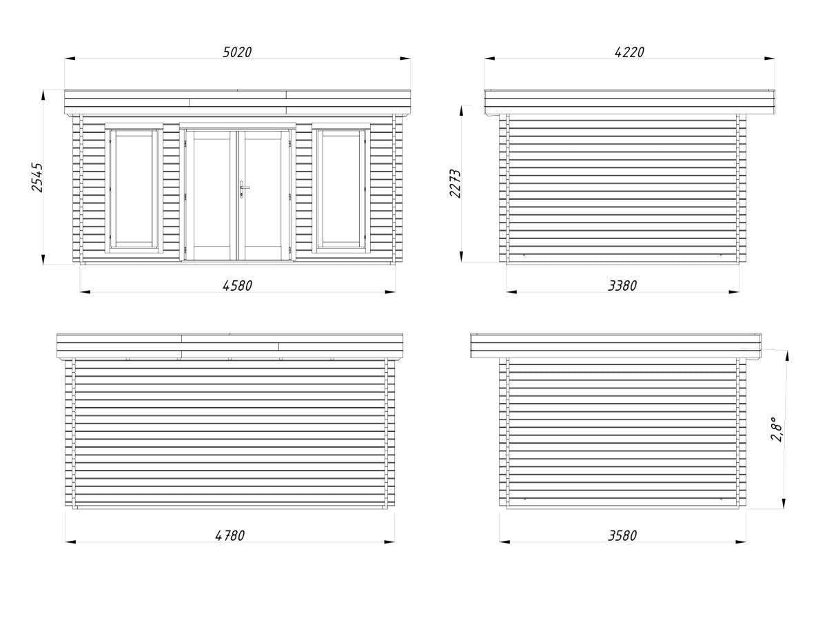 Palmako | Bret S (15'9" x 11'10" | 159.3 sq.ft. | 1.7") Contemporary Summer House