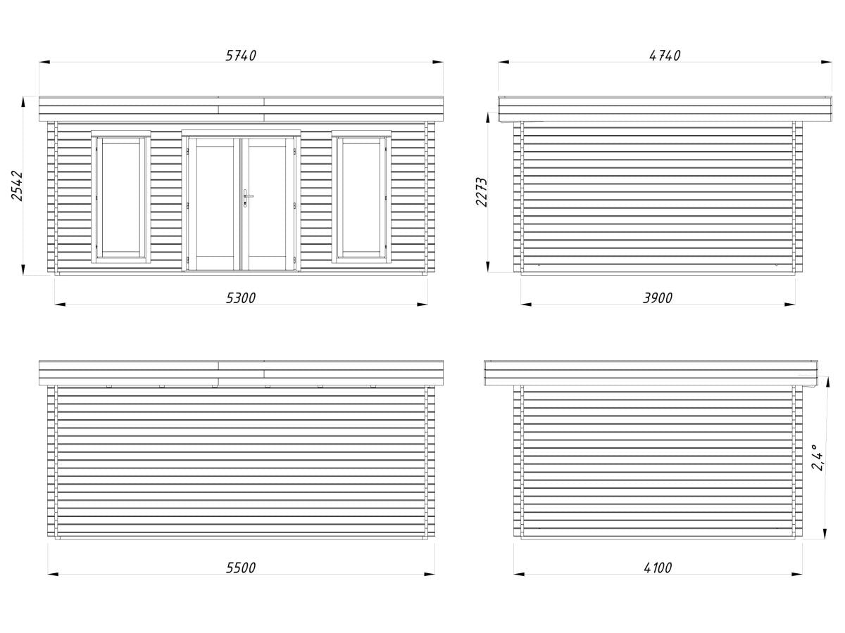 Palmako | Bret M (18'1" x 13'5" | 214.2 sq.ft. | 1.7") Contemporary Summer House