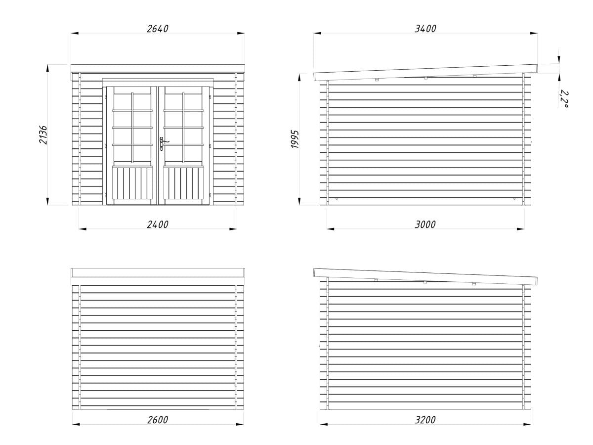 Palmako | Ella (8'6" x 10'6" | 74.3 sq.ft. | 1.1") Small Pent Roof Summer House