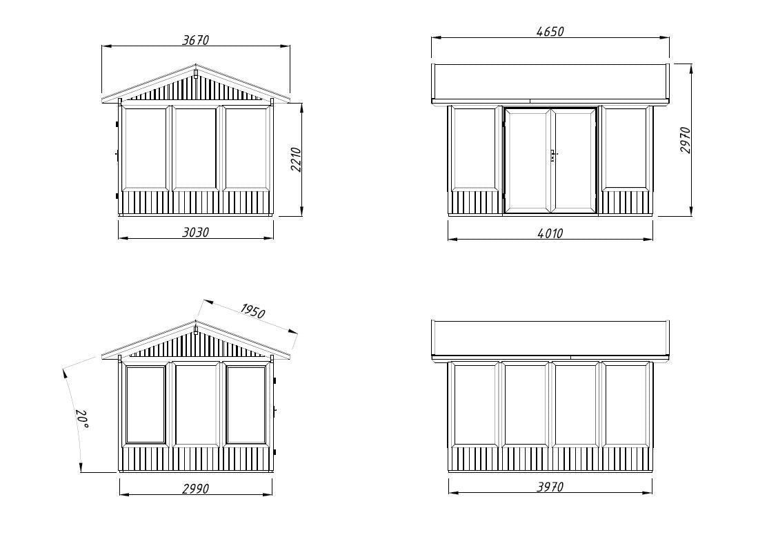 Palmako | Isabella S (9'11" x 13'2" | 117.3 sq.ft. | 3.5") Modern Glass Pavilion with Aluminium Frames