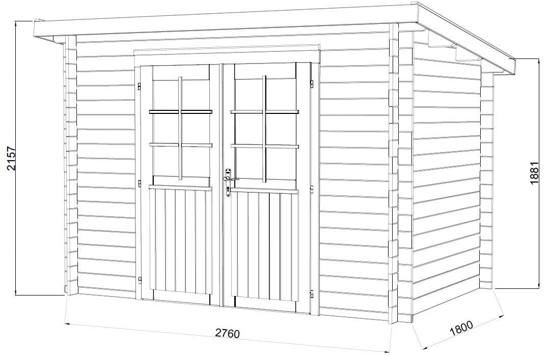 Palmako | Alice XS (9'9" x 6'7" | 50.6 sq.ft. | 1.1") Small Pressure Treated Garden Shed