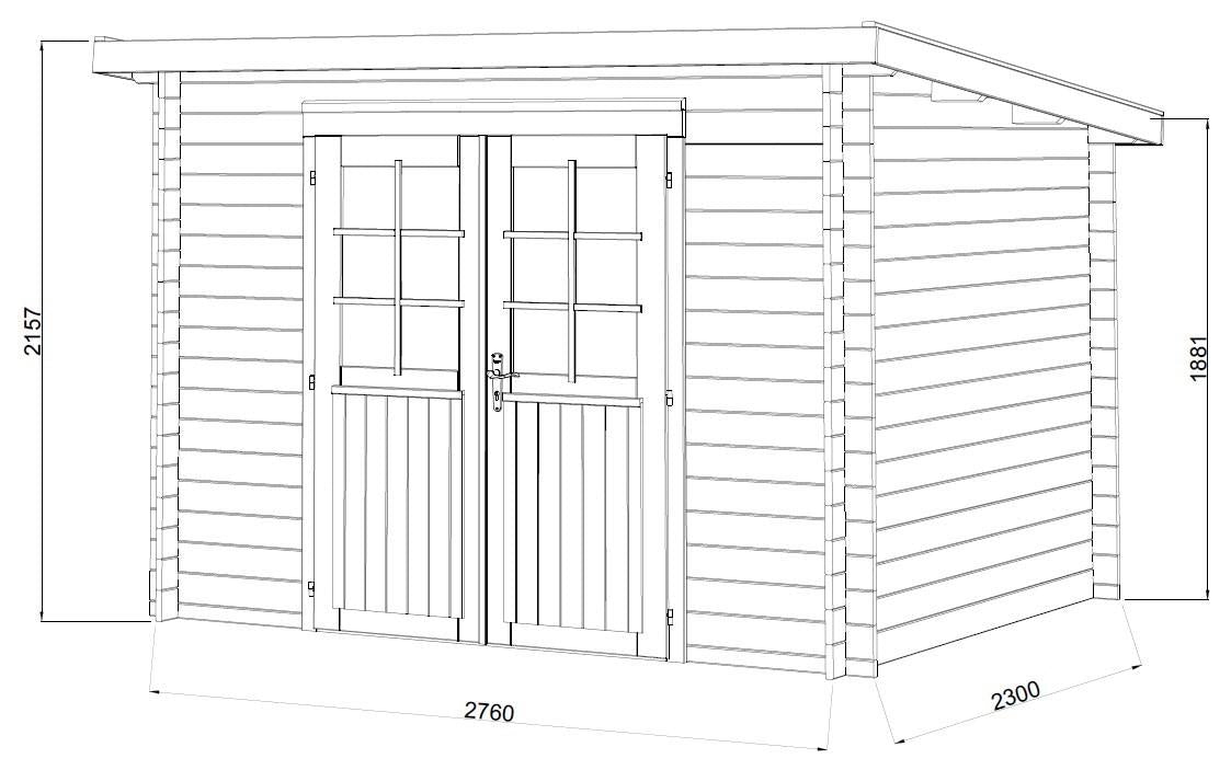 Palmako | Alice S (9'10" x 8'2" | 65.7 sq.ft. | 1.1") Compact Pressure Treated Garden Shed