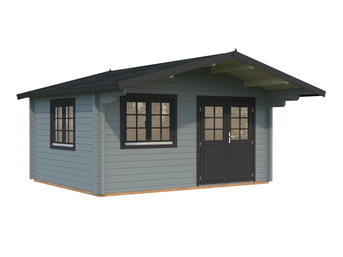 Palmako | Helena S (15'5" x 12'6" | 162.5 sq.ft. | 2.8") Double Glazed Heavy Duty Garden Log Cabin with Roof Overhang