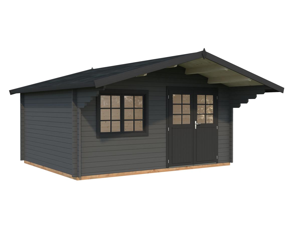 Palmako | Sally L (15'5" x 12'6" | 166.8 sq.ft. | 1.7") Nordic Garden Log Cabin with Overhang Roof