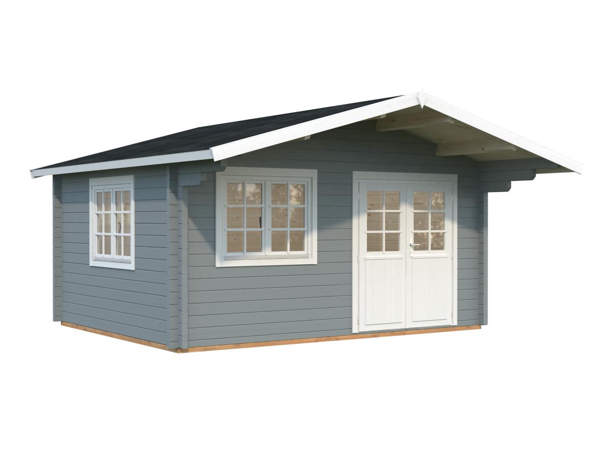 Palmako | Helena S (15'5" x 12'6" | 162.5 sq.ft. | 2.8") Double Glazed Heavy Duty Garden Log Cabin with Roof Overhang