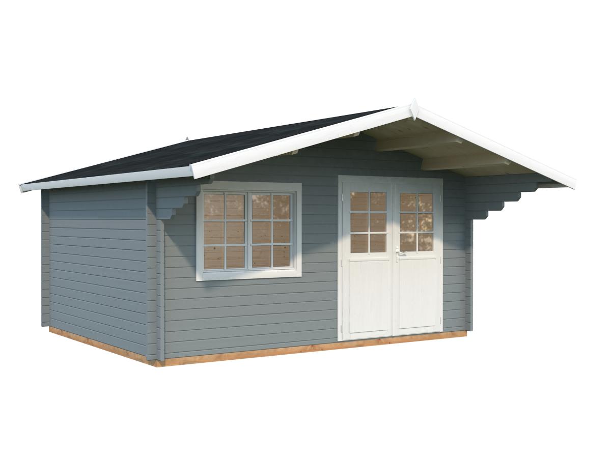 Palmako | Sally L (15'5" x 12'6" | 166.8 sq.ft. | 1.7") Nordic Garden Log Cabin with Overhang Roof