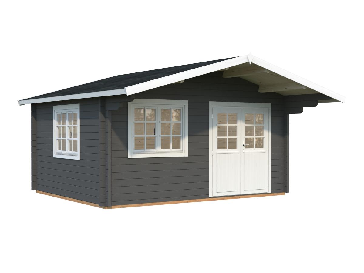 Palmako | Helena S (15'5" x 12'6" | 162.5 sq.ft. | 2.8") Double Glazed Heavy Duty Garden Log Cabin with Roof Overhang