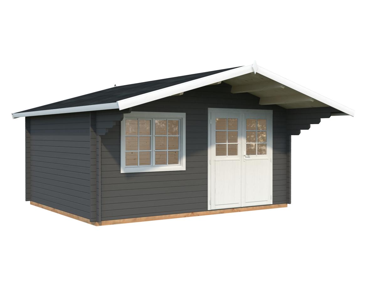 Palmako | Sally L (15'5" x 12'6" | 166.8 sq.ft. | 1.7") Nordic Garden Log Cabin with Overhang Roof