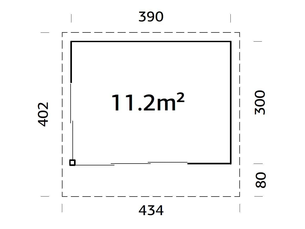 Palmako | Andrea S (12'10" x 9'10" | 120.6 sq.ft. | 1.7") Modern Corner Summer House With Sliding Doors
