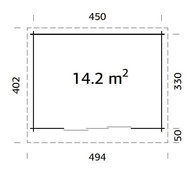 Palmako | Lea M (15'5" x 11'6" | 152.8 sq.ft. | 1.7") Spacious Pent Garden Room with Sliding Doors