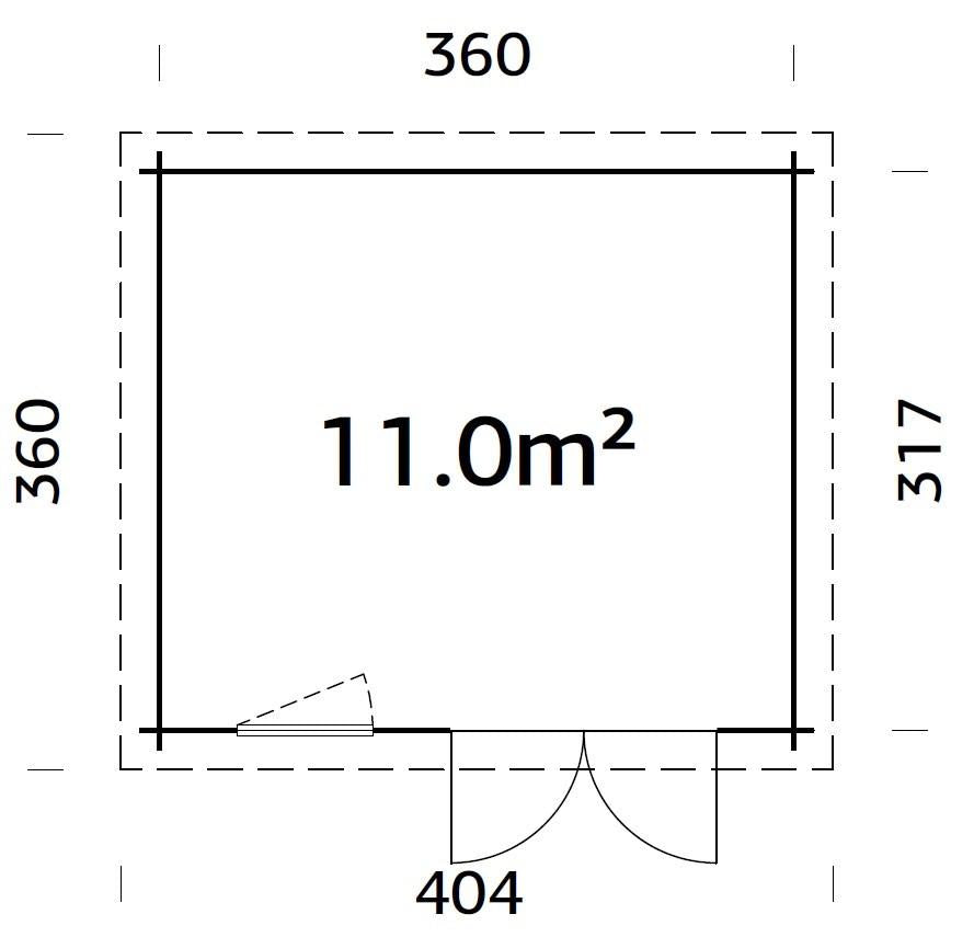 Palmako | Alice L (12'6" x 11'1" | 118.4 sq.ft. | 1.1") Large Pressure Treated Garden Shed with Double Doors