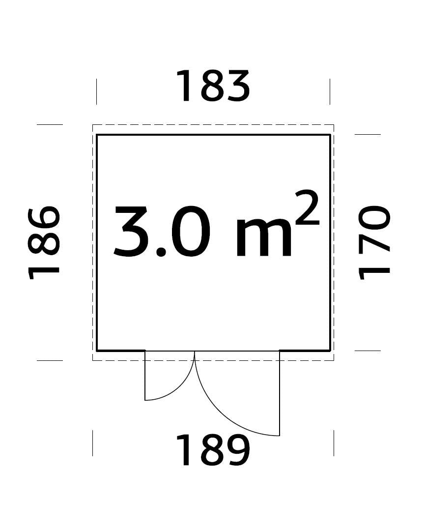 Palmako | Leif S (6'0" x 5'7" | 32.3 sq.ft.) Compact Garden Shed