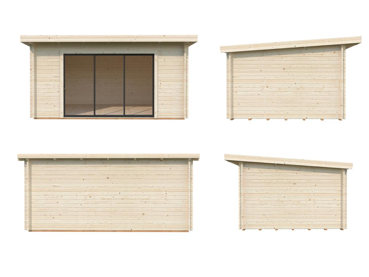 Palmako | Lea M (15'5" x 11'6" | 152.8 sq.ft. | 1.7") Spacious Pent Garden Room with Sliding Doors