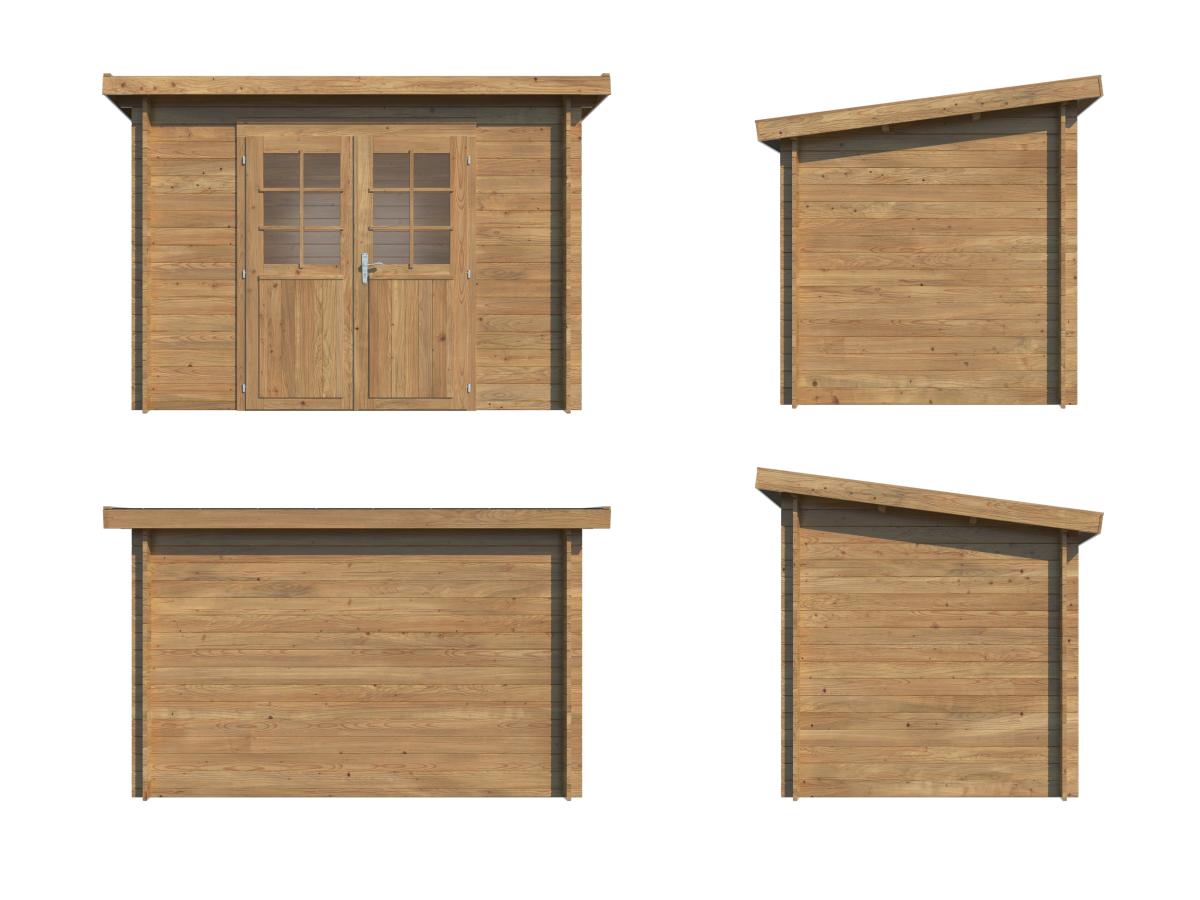Palmako | Alice XS (9'9" x 6'7" | 50.6 sq.ft. | 1.1") Small Pressure Treated Garden Shed