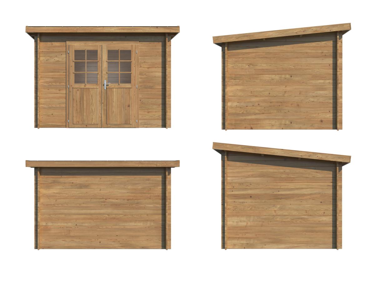 Palmako | Alice S (9'10" x 8'2" | 65.7 sq.ft. | 1.1") Compact Pressure Treated Garden Shed