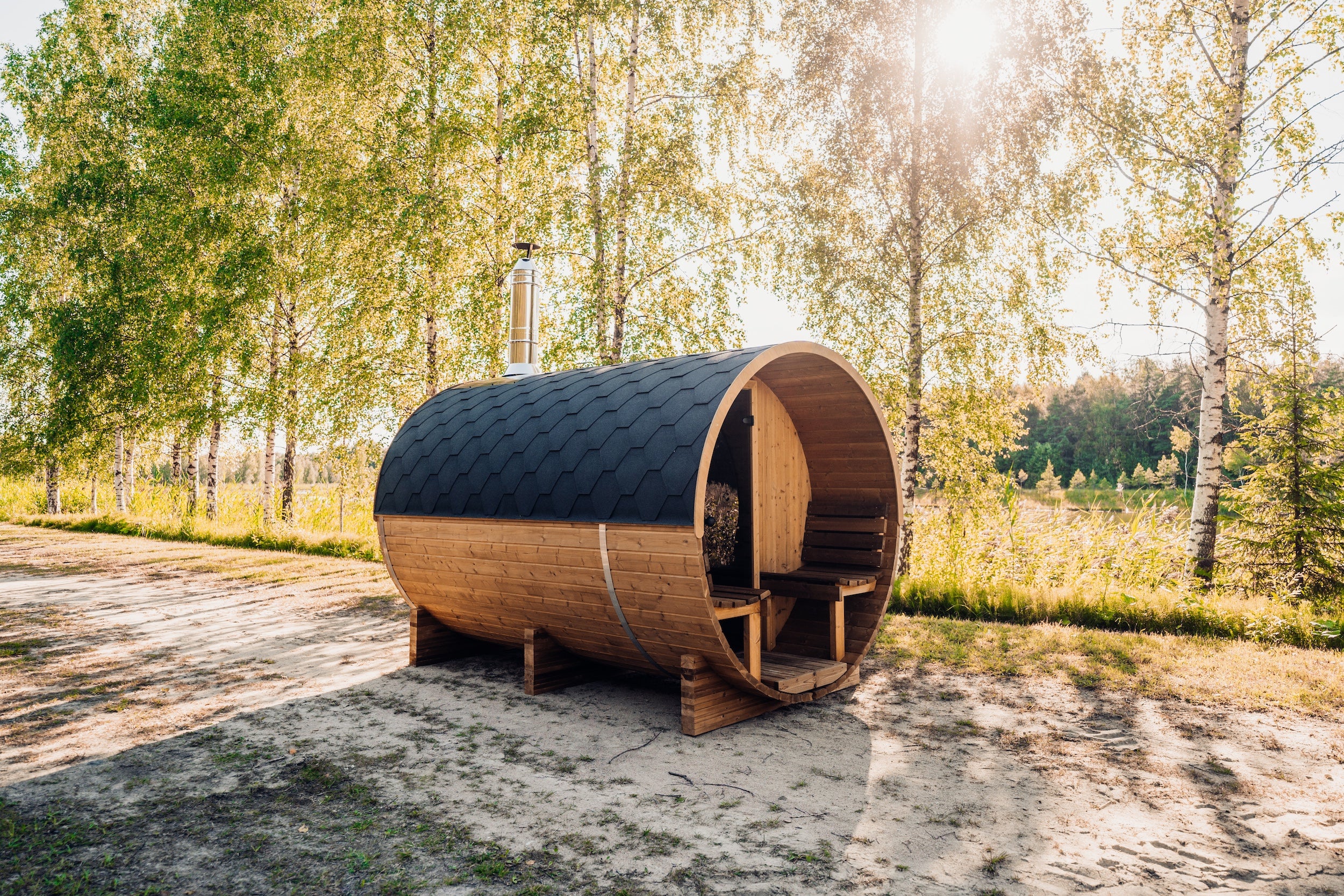 Arctic Finland House | Barrel Sauna Uno With Terrace