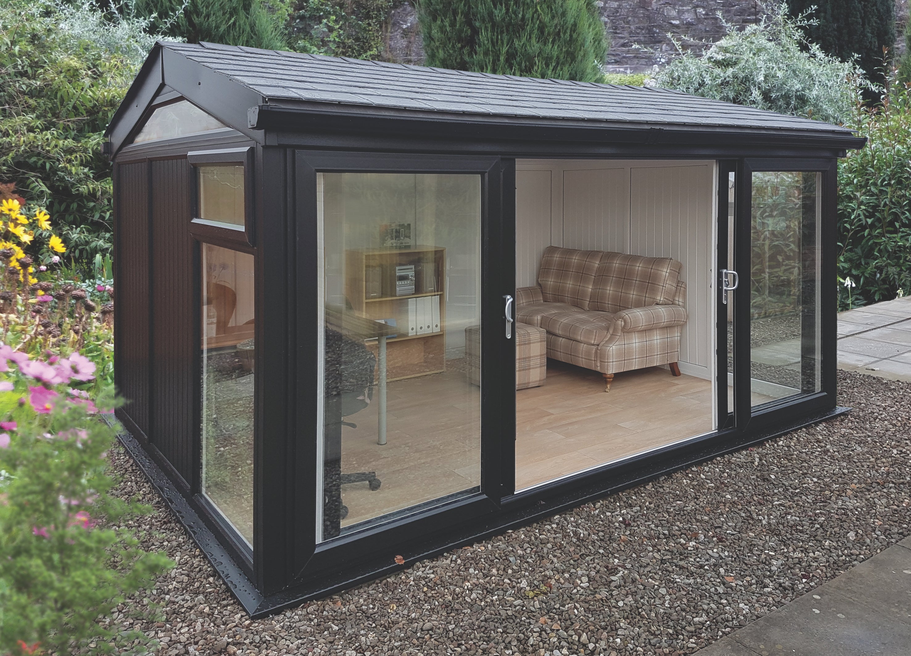 Exaco | Greenwich 18’ x 10’2” Garden Room With Shed Extension by Nordic Garden Buildings