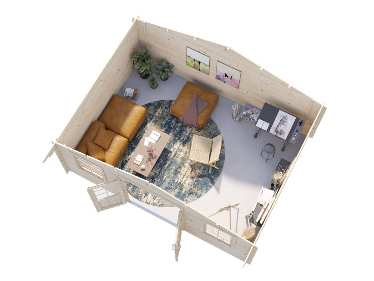 Palmako | Klara L (16'6" x 12'6" | 183 sq.ft. | 1.1") Under 8'3" Garden Log Cabin