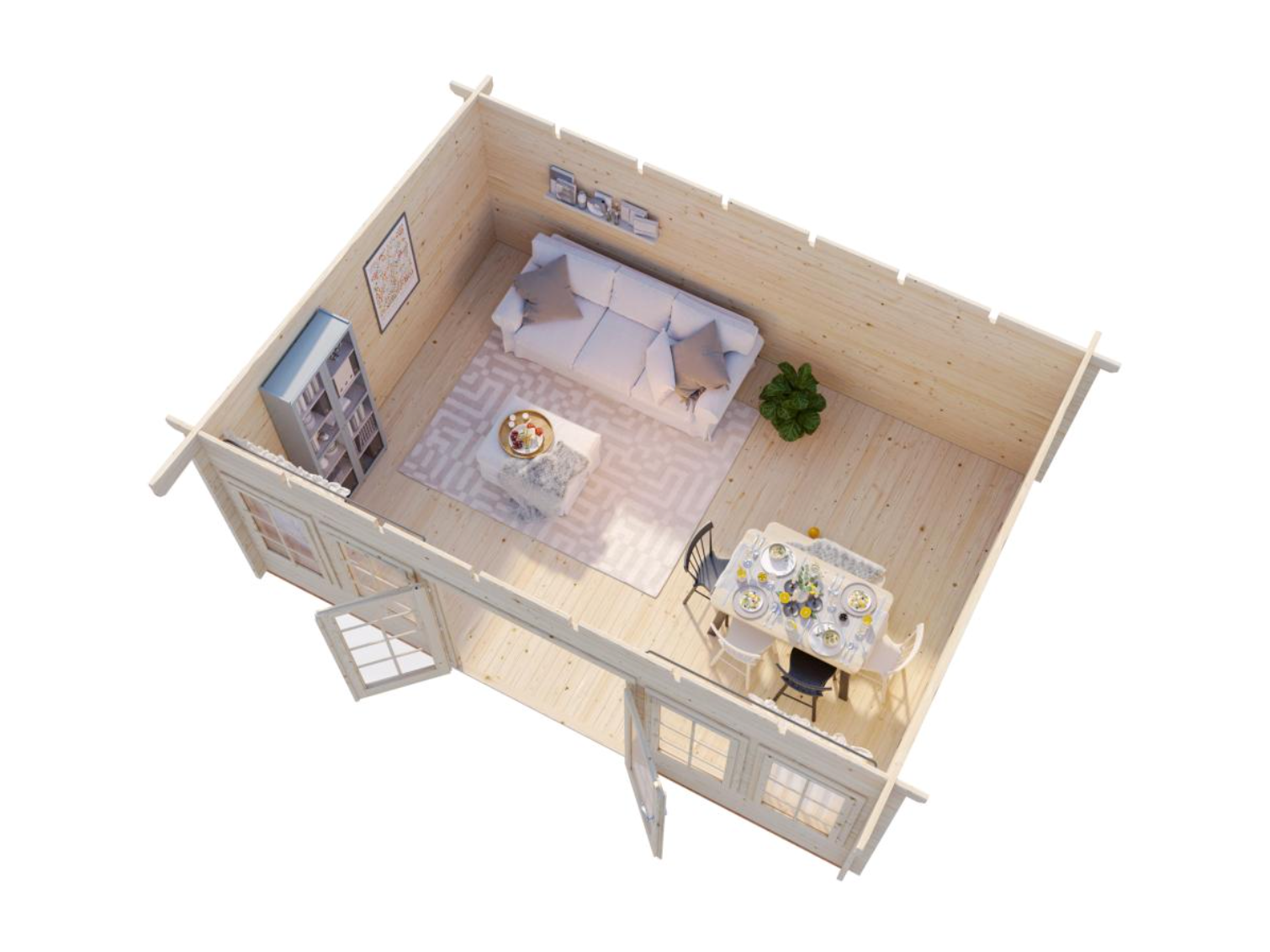 Palmako | Lisa L (18'1" x 13'1" | 209 sq.ft. | 1.7") Spacious Pent Summer House with Double Doors