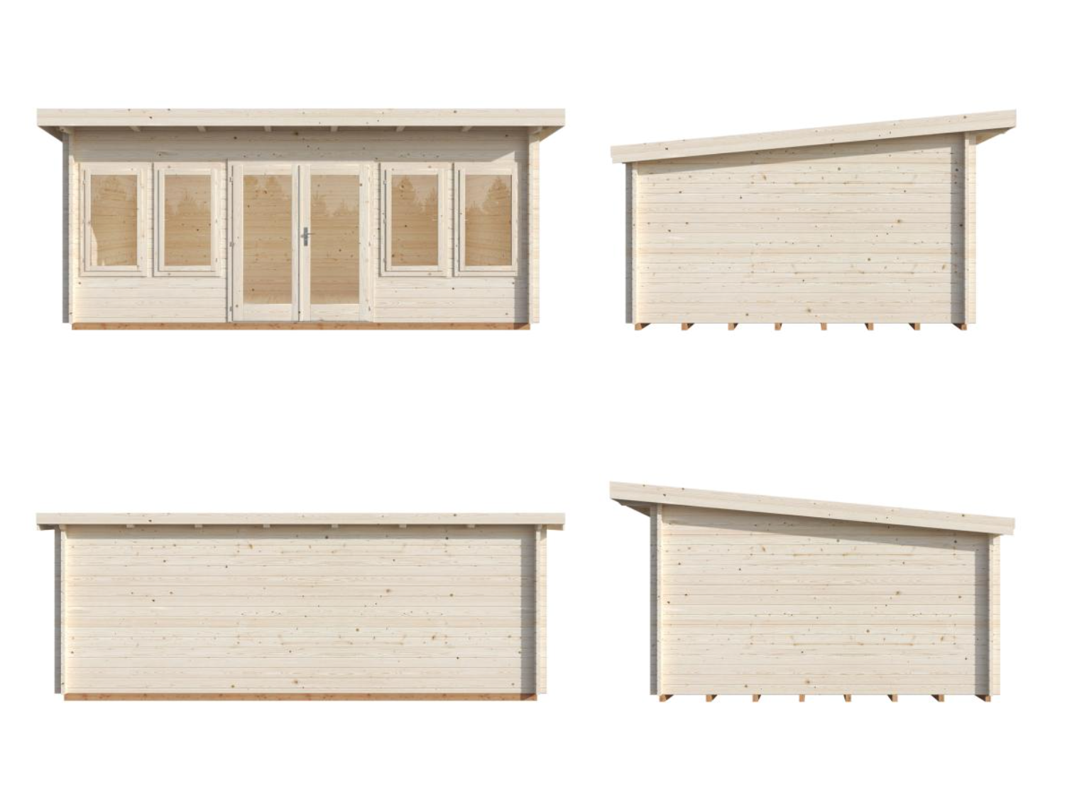 Palmako | Lisa L (18'1" x 13'1" | 209 sq.ft. | 1.7") Spacious Pent Summer House with Double Doors