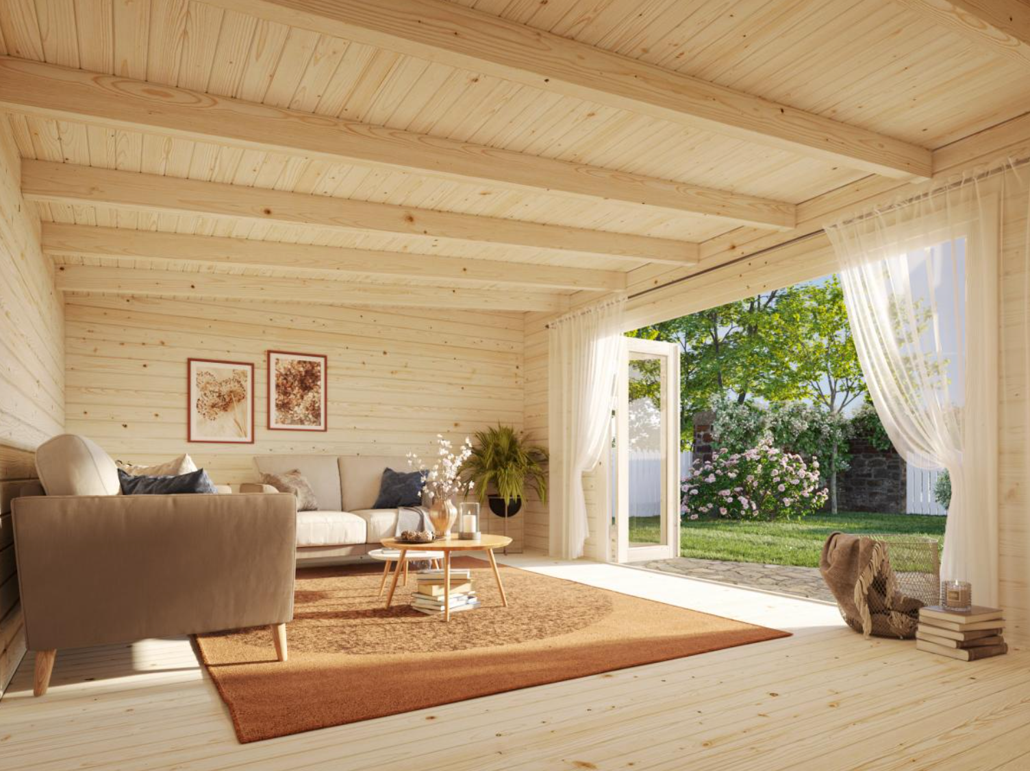 Palmako | Lea L (18'1" x 13'1" | 209 sq.ft. | 1.7") Pent Roof Cabin with Bi-Fold Doors