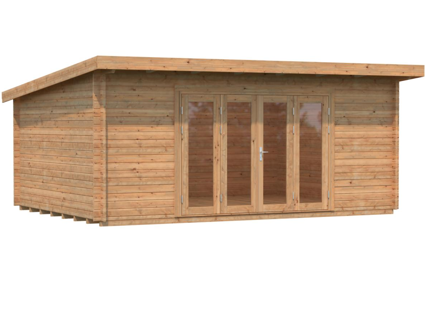 Palmako | Lea L (18'1" x 13'1" | 209 sq.ft. | 1.7") Pent Roof Cabin with Bi-Fold Doors