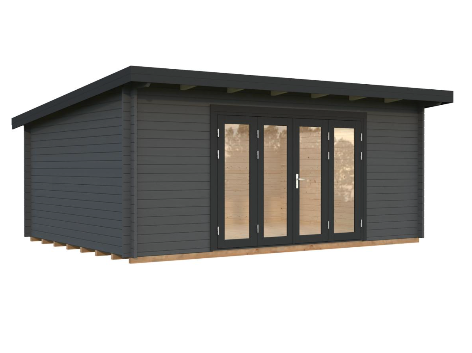Palmako | Lea L (18'1" x 13'1" | 209 sq.ft. | 1.7") Pent Roof Cabin with Bi-Fold Doors