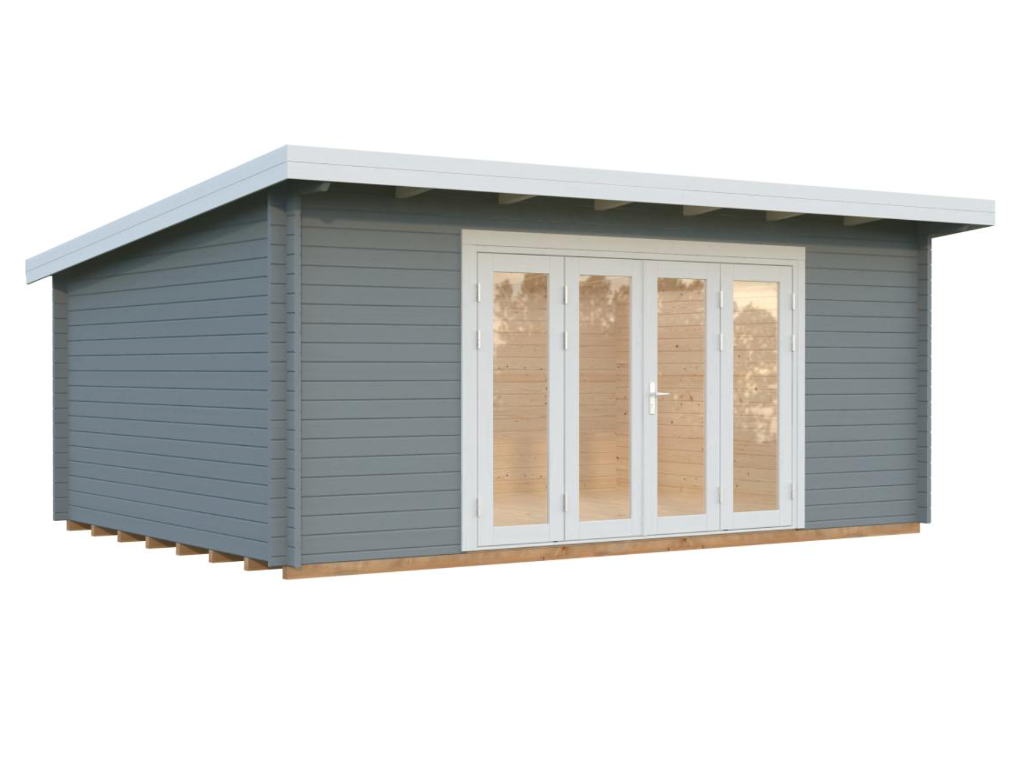 Palmako | Lea L (18'1" x 13'1" | 209 sq.ft. | 1.7") Pent Roof Cabin with Bi-Fold Doors