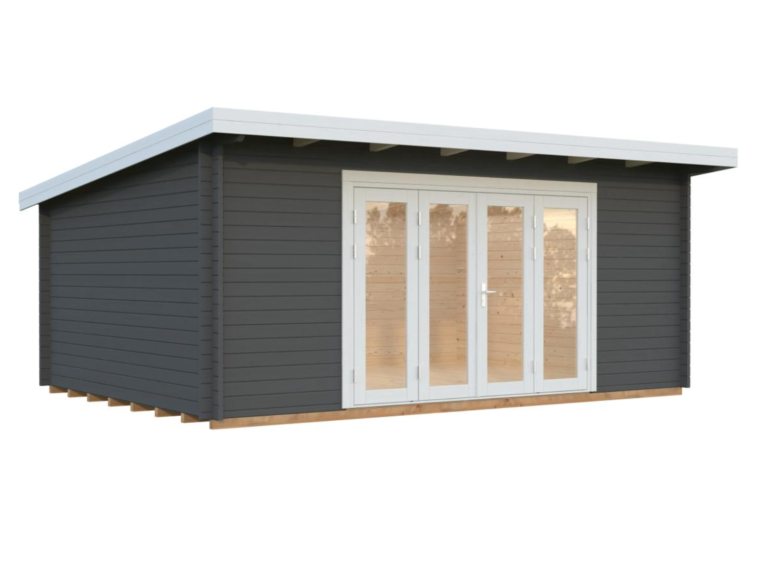 Palmako | Lea L (18'1" x 13'1" | 209 sq.ft. | 1.7") Pent Roof Cabin with Bi-Fold Doors
