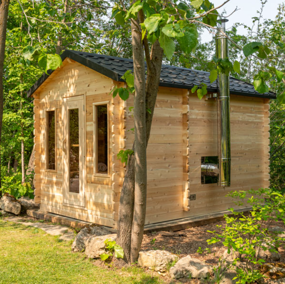 Dundalk Leisurecraft | Georgian Wood Burning CT 6 Person Cabin Sauna with Changeroom