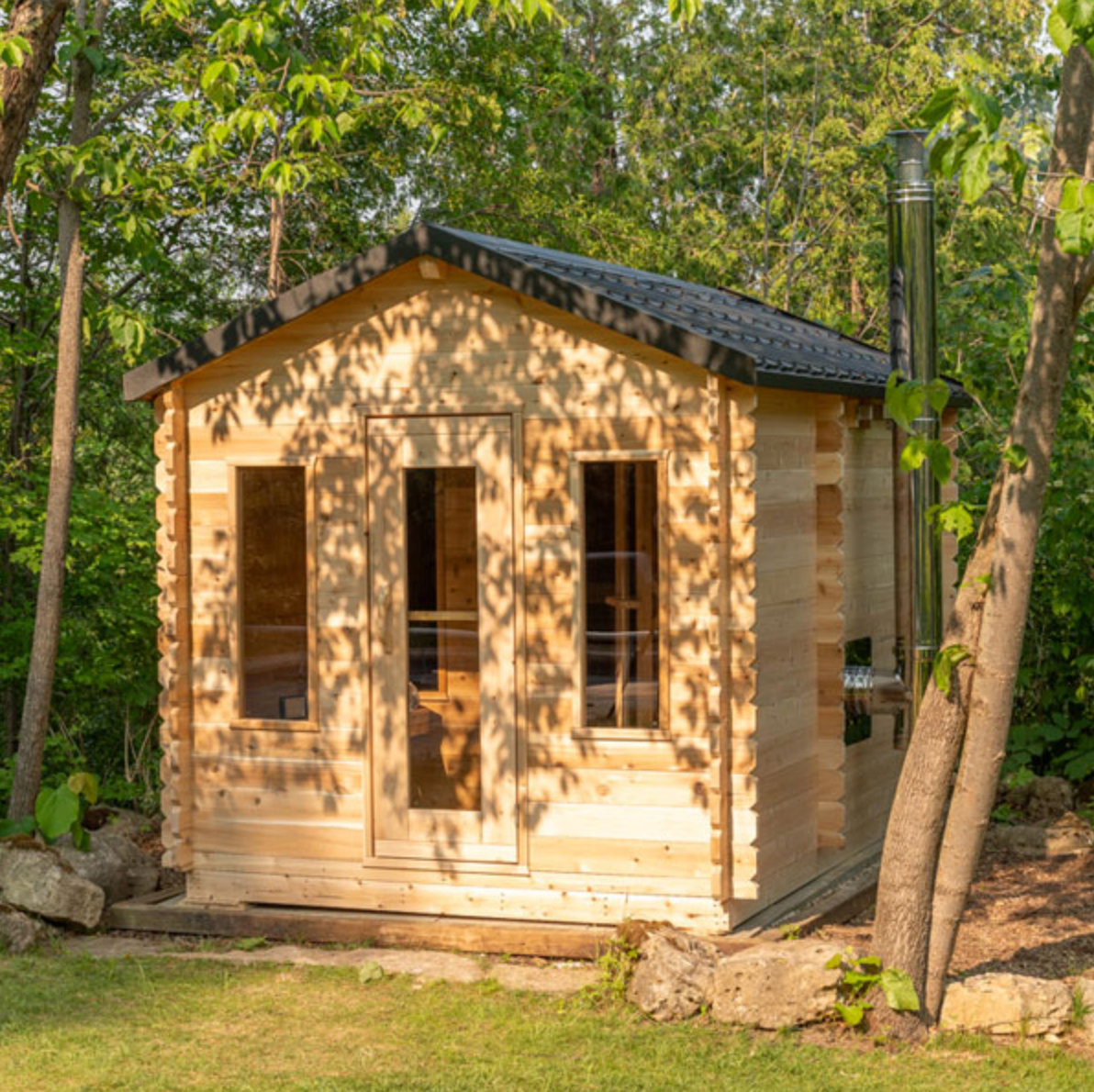Dundalk Leisurecraft | Georgian Wood Burning CT 6 Person Cabin Sauna with Changeroom