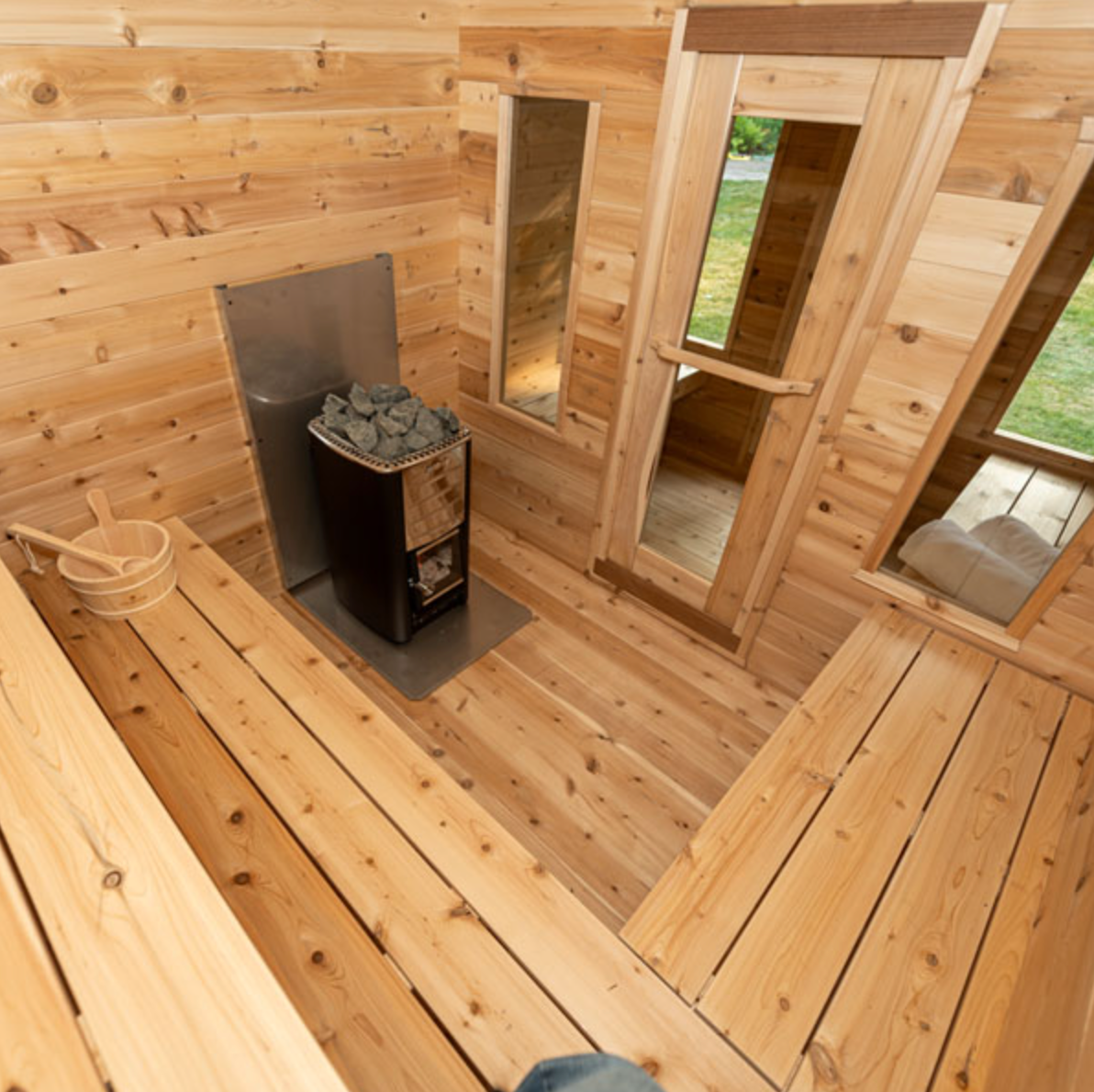 Dundalk Leisurecraft | Georgian Wood Burning CT 6 Person Cabin Sauna with Changeroom