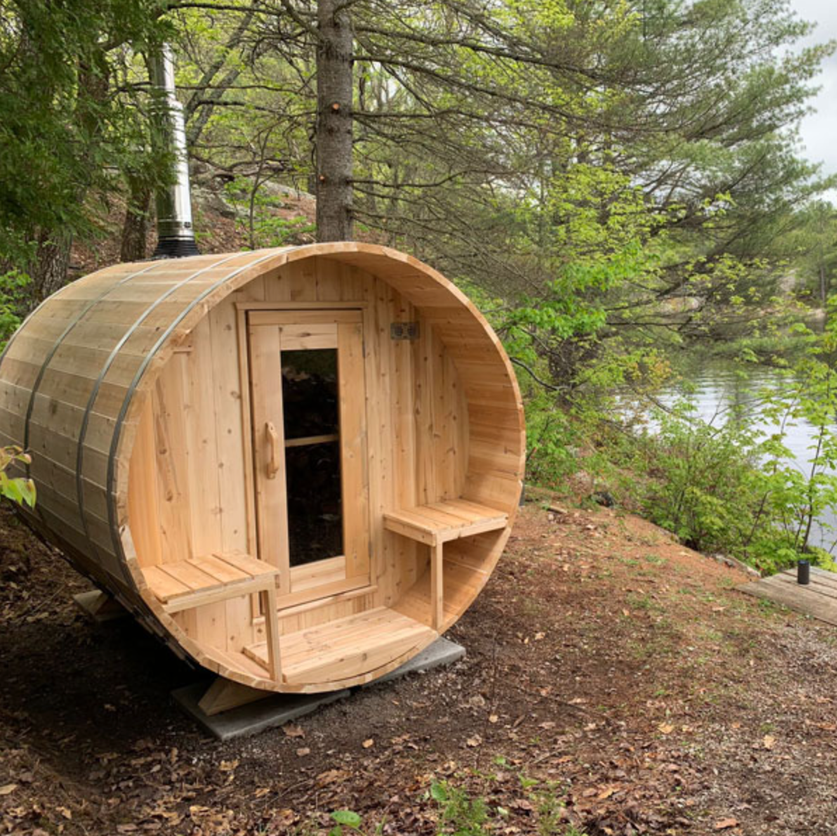 Dundalk Leisurecraft | Serenity Electric Canadian Timber 3-4 Person Barrel Sauna