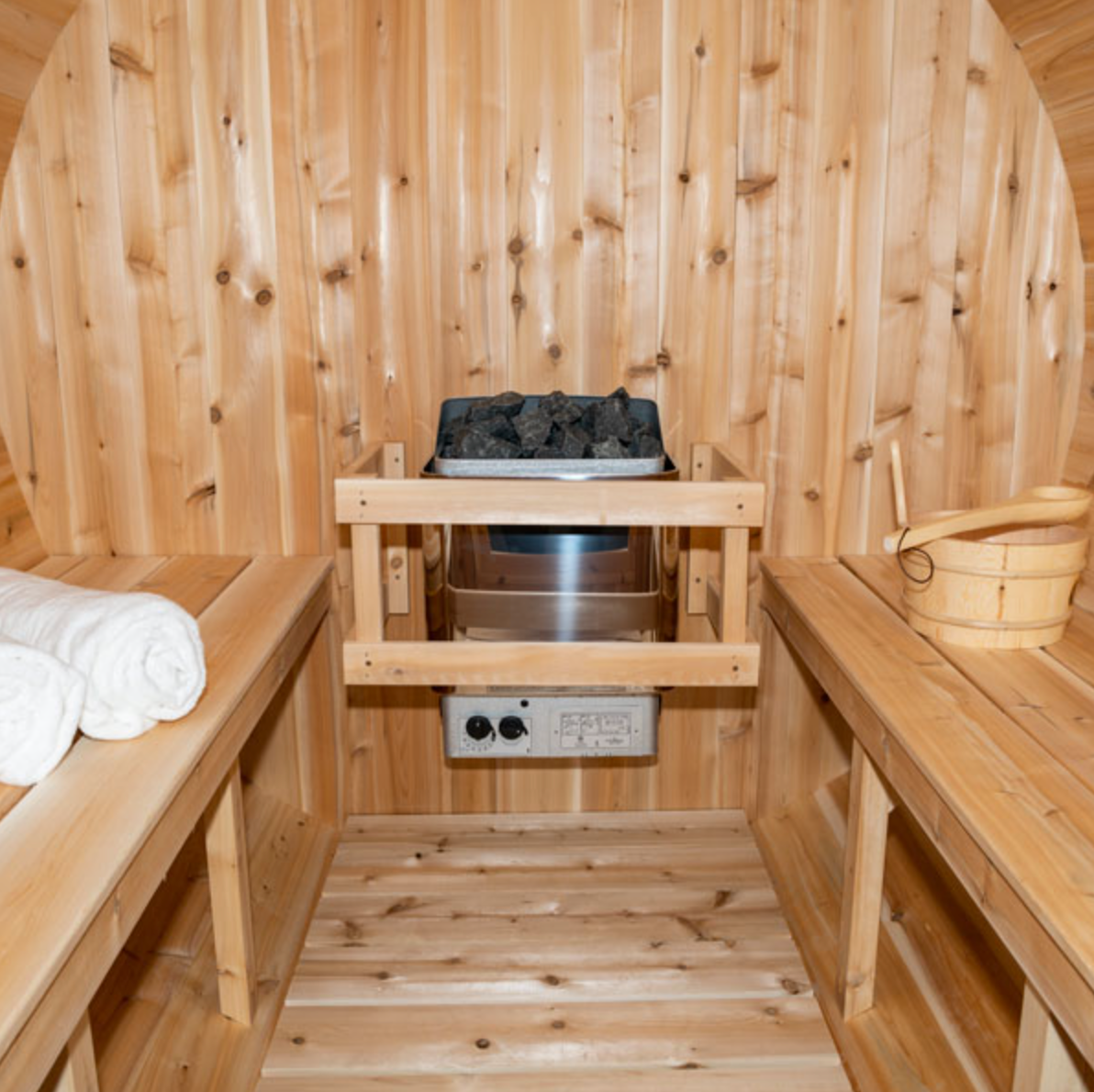 Dundalk Leisurecraft | Serenity Electric Canadian Timber 3-4 Person Barrel Sauna