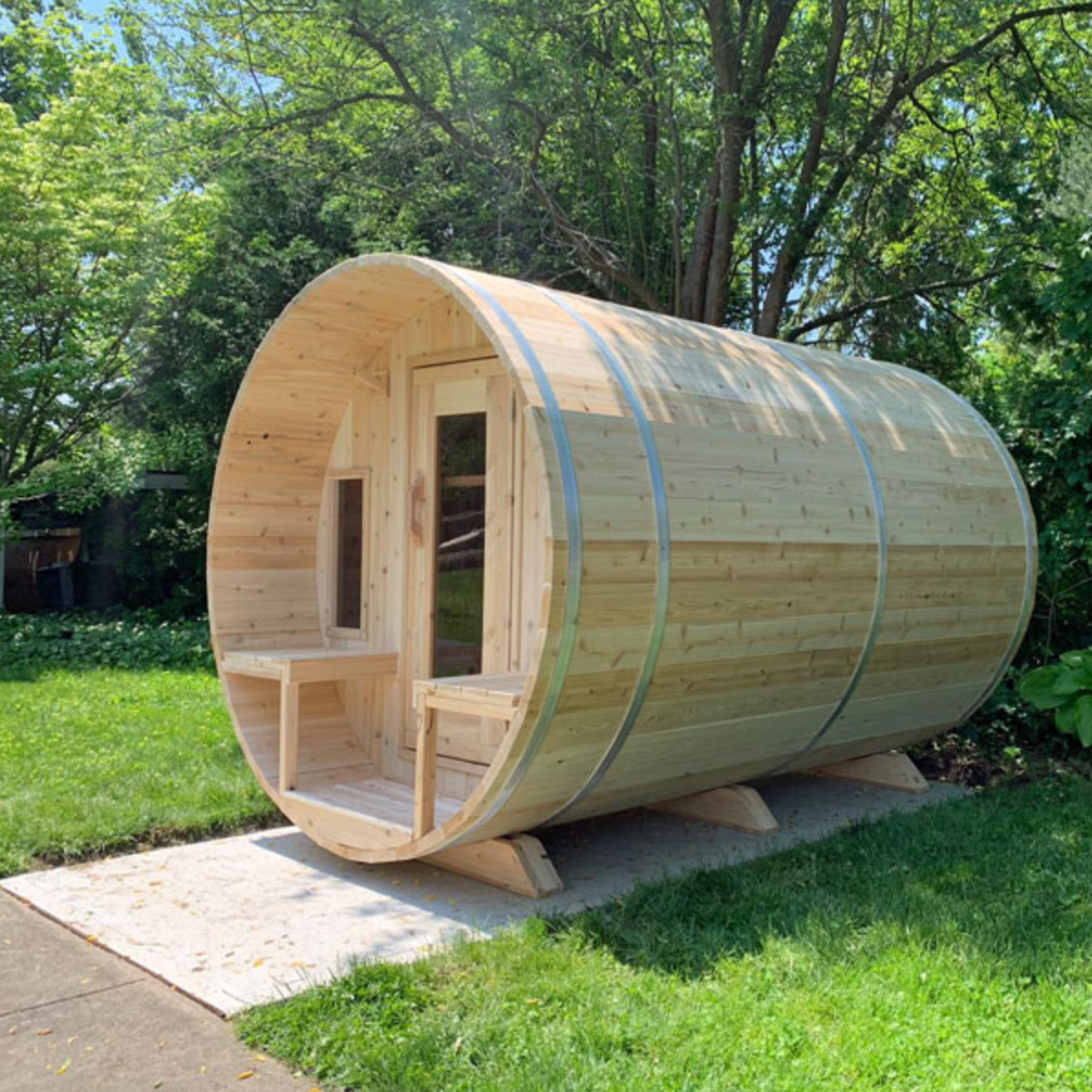 Dundalk Leisurecraft | Tranquility Electric Canadian Timber 4-5 Person Barrel Sauna