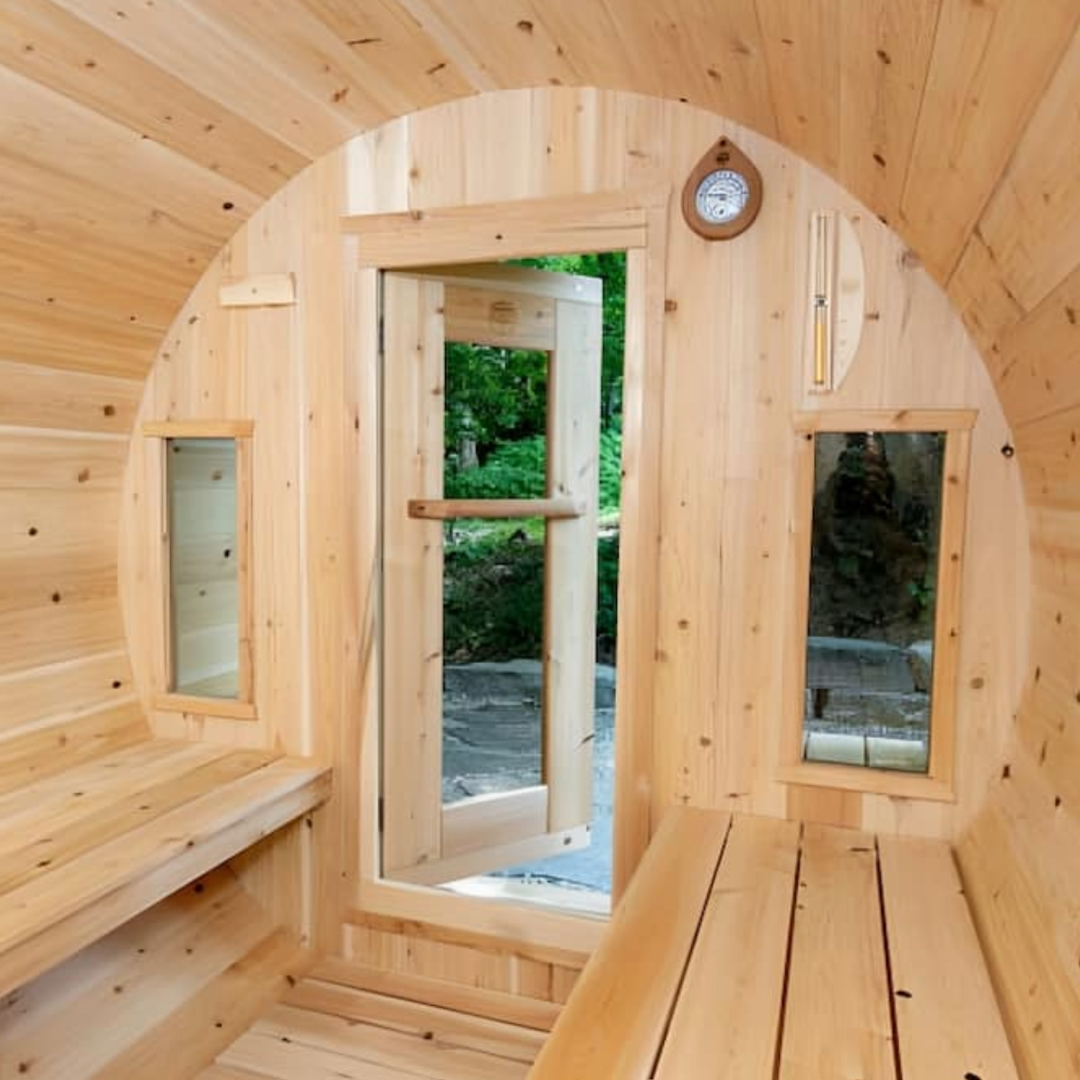 Dundalk Leisurecraft | Tranquility Electric Canadian Timber 4-5 Person Barrel Sauna