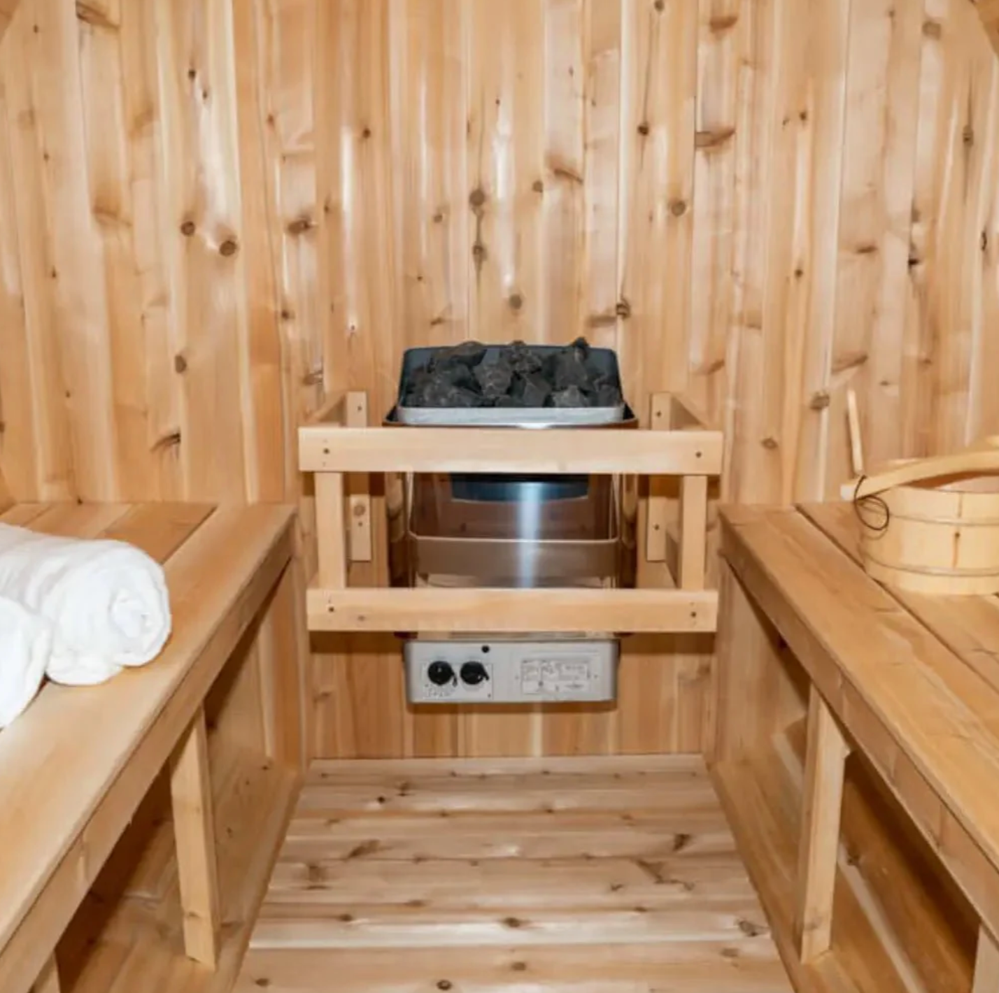 Dundalk Leisurecraft | Harmony Electric Canadian Timber 3-4 Person Barrel Sauna