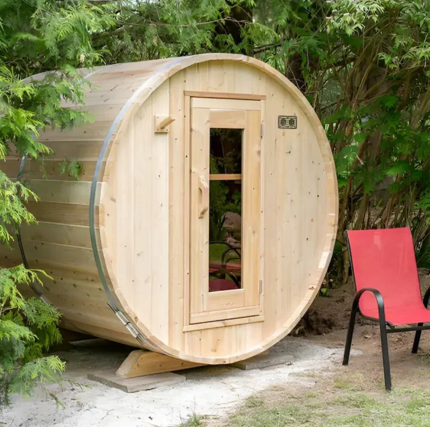 Dundalk Leisurecraft | Harmony Electric Canadian Timber 3-4 Person Barrel Sauna