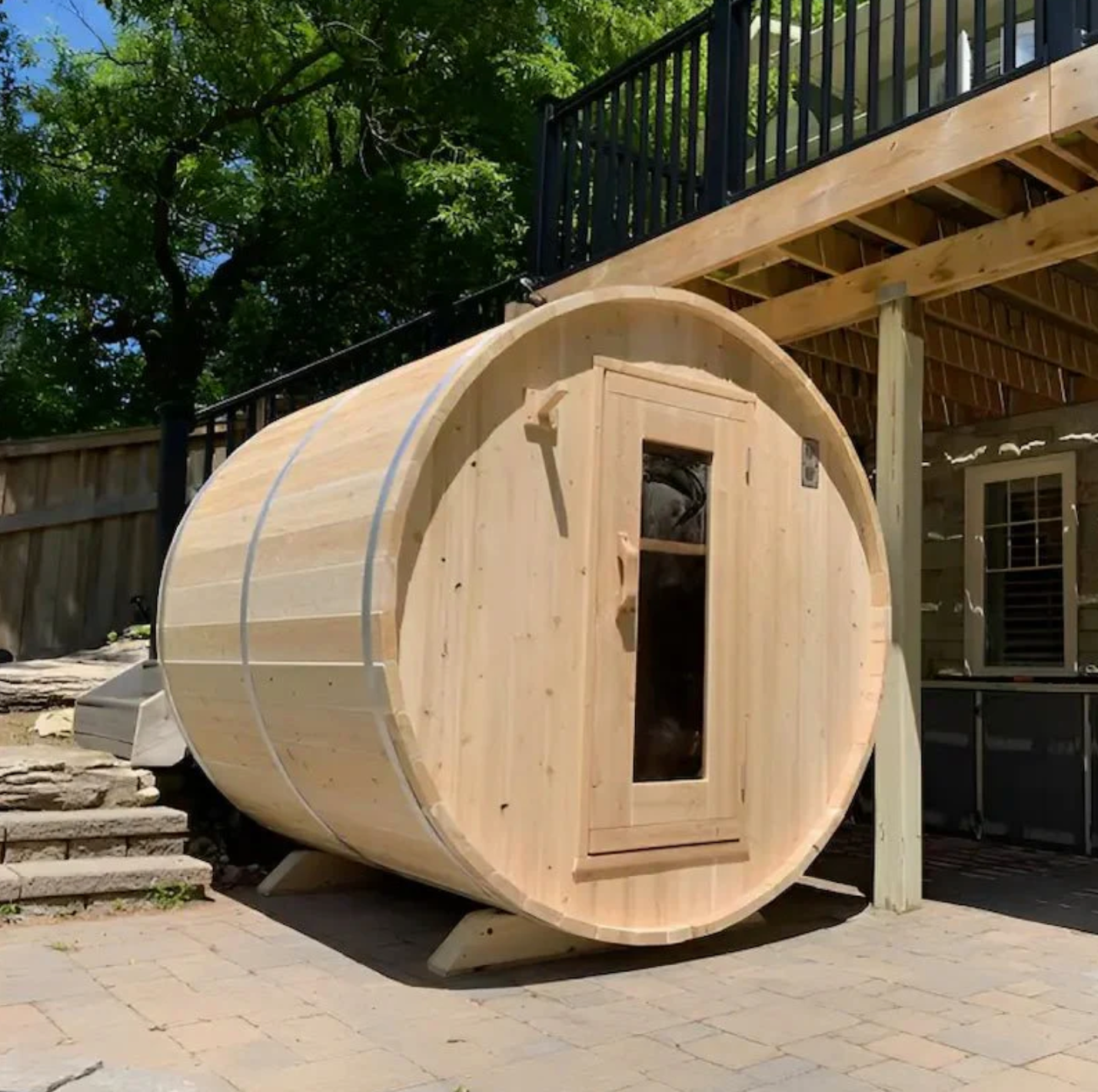 Dundalk Leisurecraft | Harmony Wood Burning Canadian Timber 3-4 Person Barrel Sauna