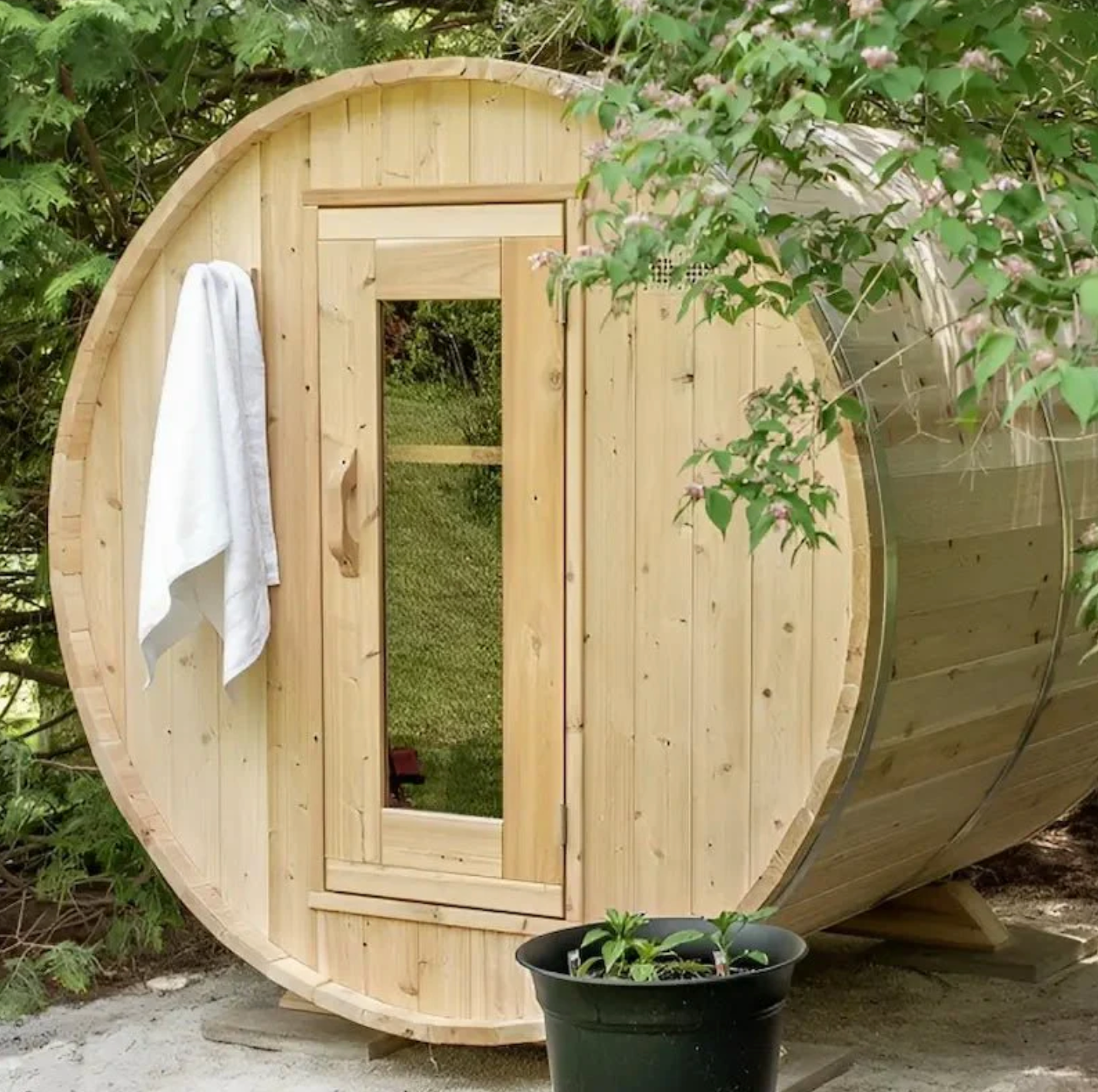 Dundalk Leisurecraft | Harmony Wood Burning Canadian Timber 3-4 Person Barrel Sauna
