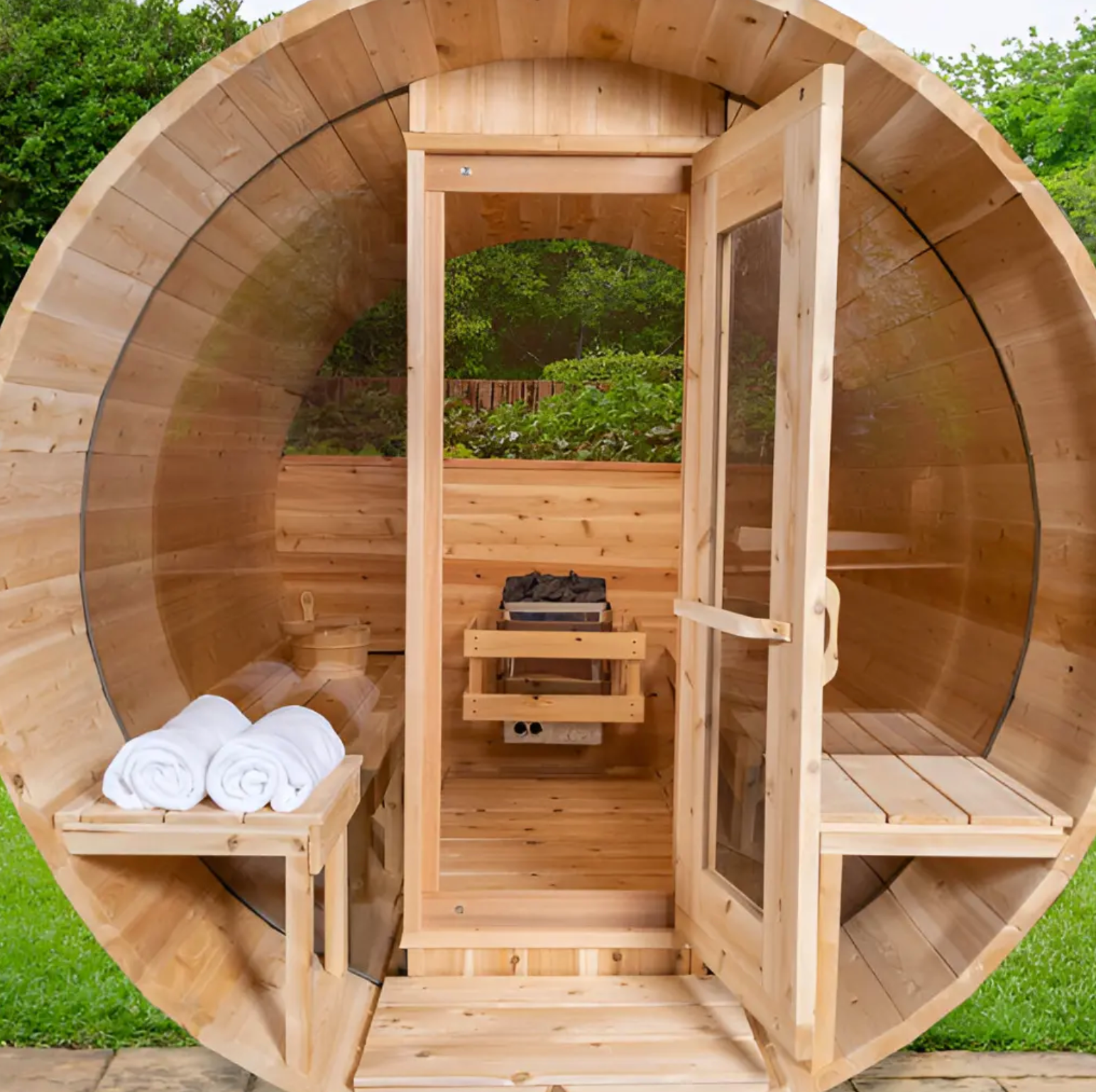 Dundalk Leisurecraft | MP Tranquility Electric CT 6 Person Barrel Sauna