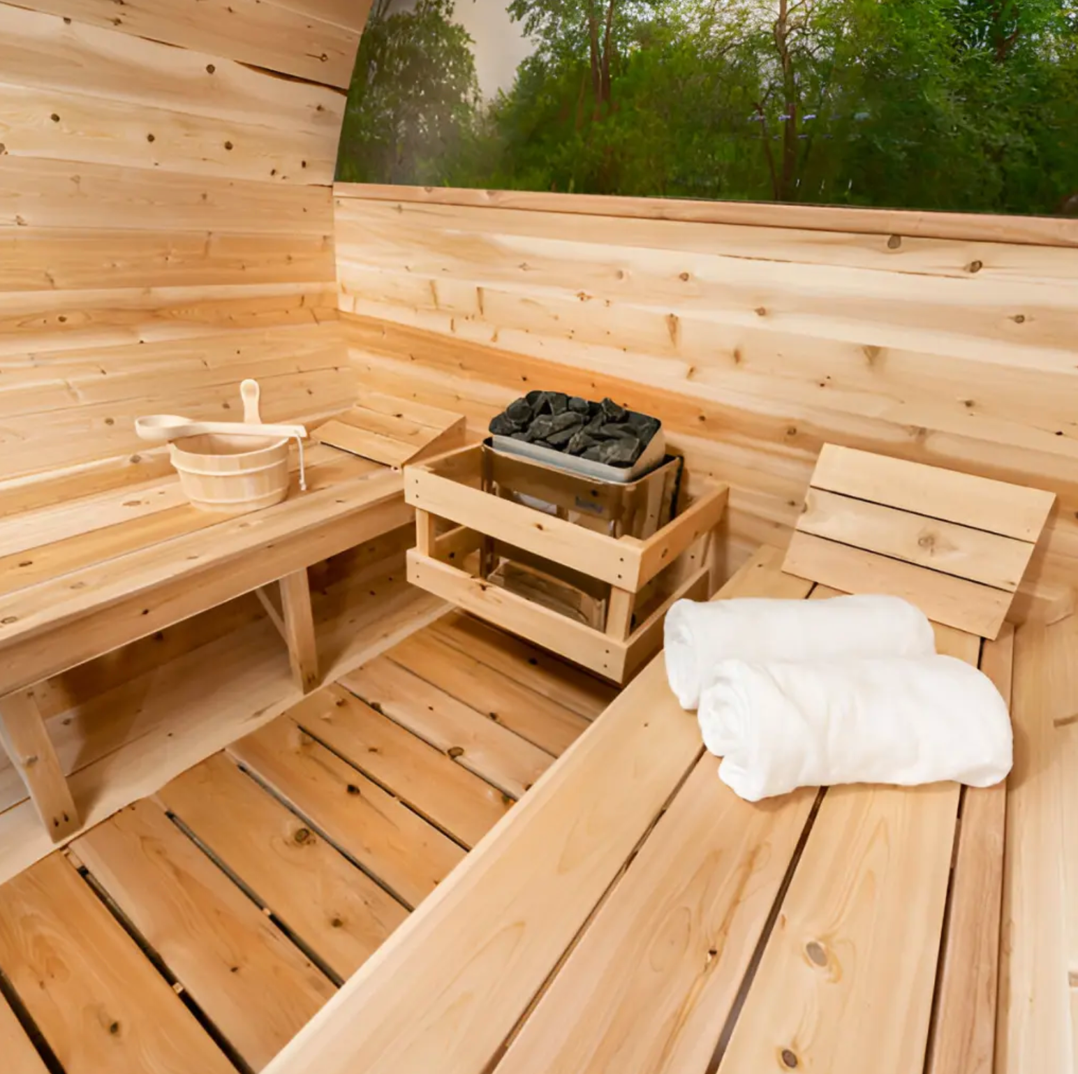 Dundalk Leisurecraft | MP Tranquility Wood Burning CT 6 Person Barrel Sauna