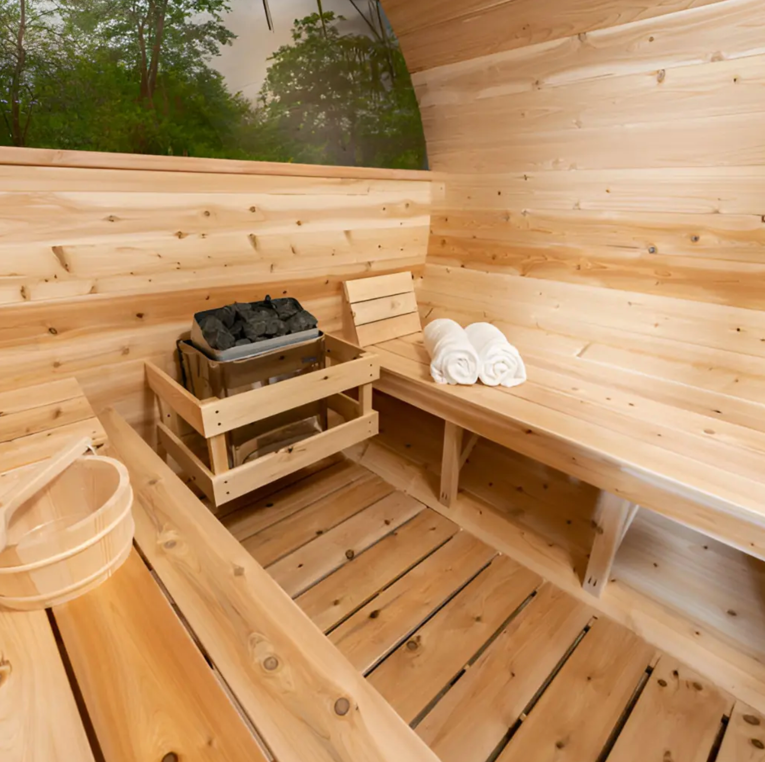 Dundalk Leisurecraft | MP Tranquility Electric CT 6 Person Barrel Sauna