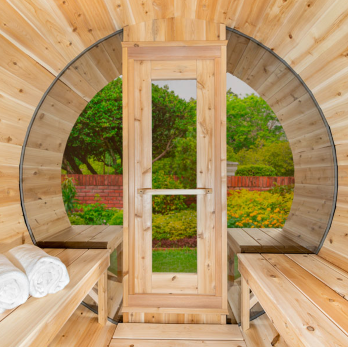Dundalk Leisurecraft | MP Serenity Wood Burning Canadian Timber 3-4 Person Barrel Sauna