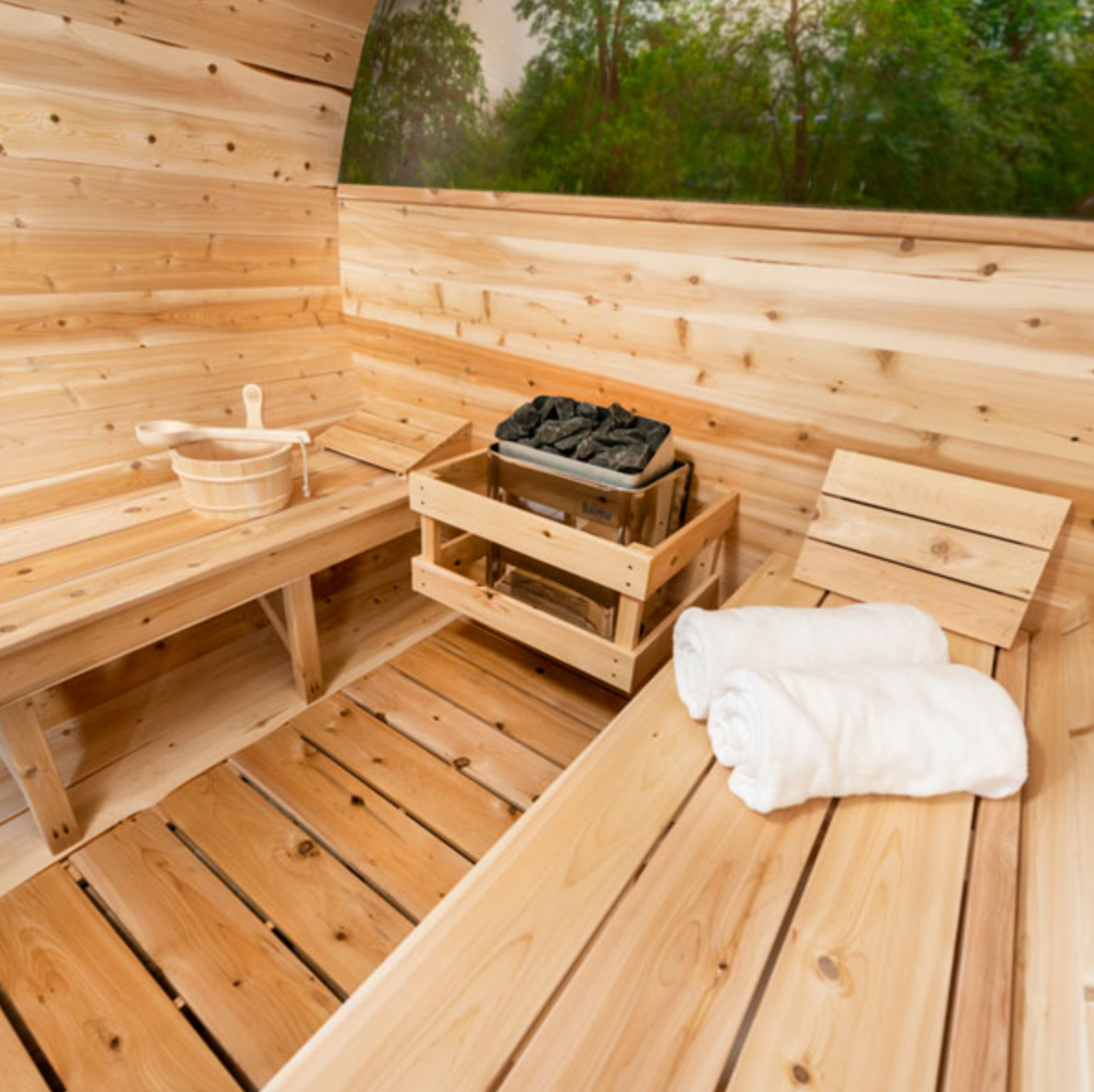 Dundalk Leisurecraft | MP Serenity Electric Canadian Timber 3-4 Person Barrel Sauna