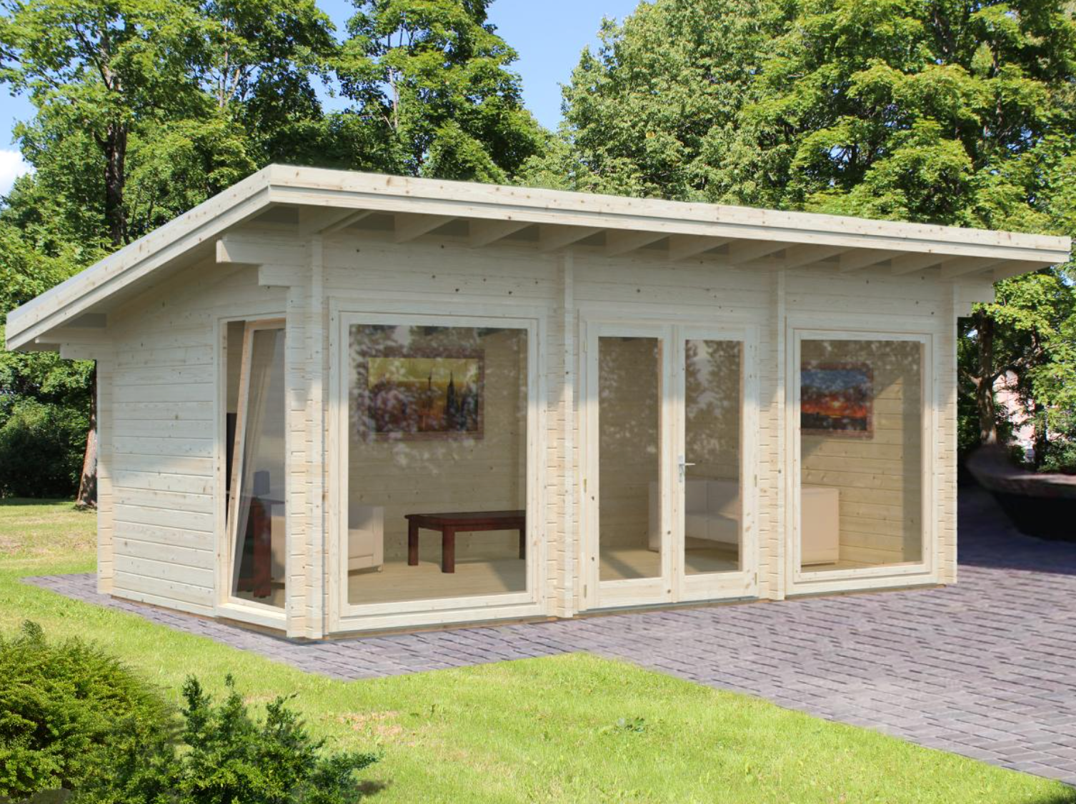 Palmako | Heidi M (21'0" x 11'10" | 212 sq.ft. | 2.8") Modern All-Season Log Garden House