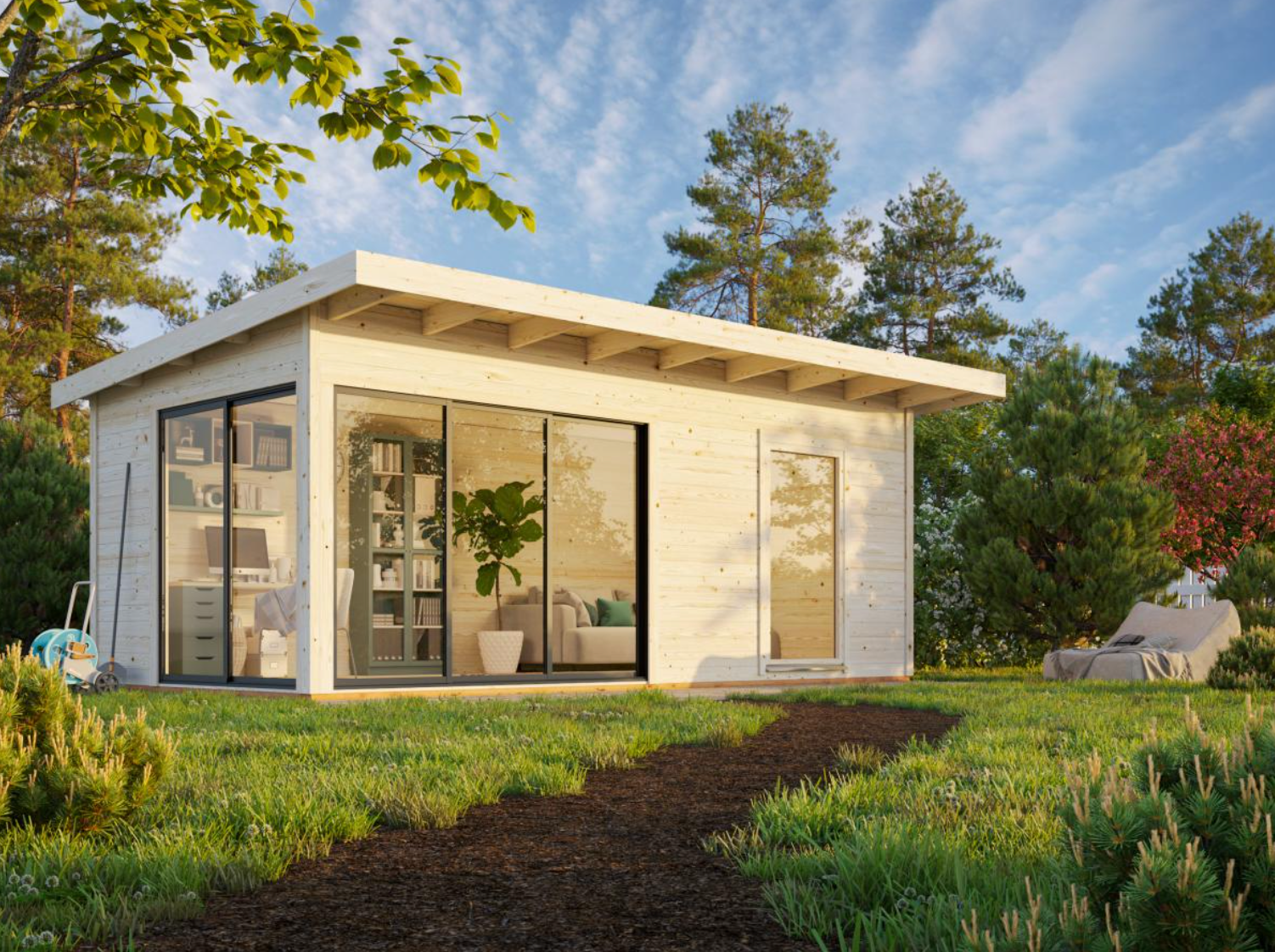 Palmako | Andrea M (19'6" x 9'10" | 184 sq.ft. | 1.7") Cabin with Sliding Doors